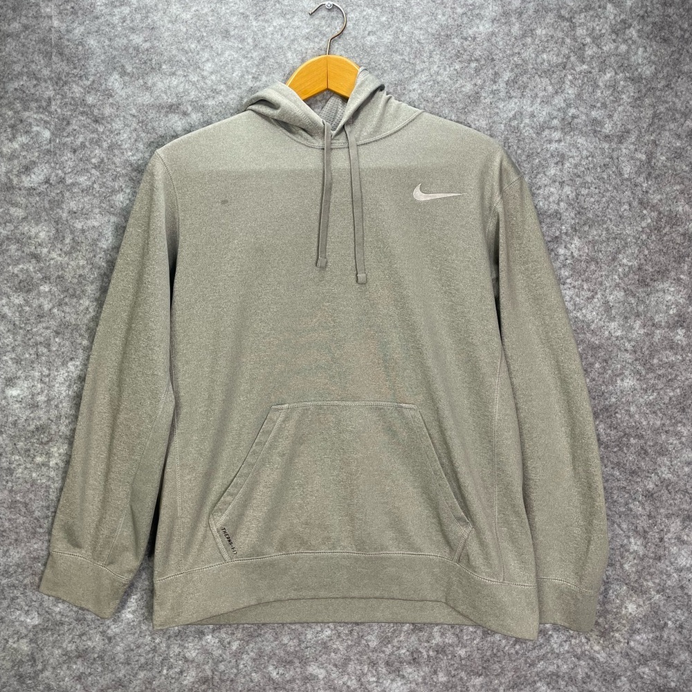 Nike Therma-fit Hoodie Mens Large Pullover Sweatshirt Grey Long Sleeve